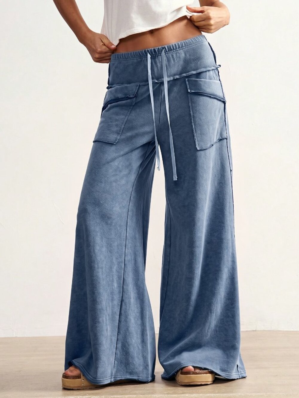Blue Casual Women's Pants